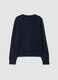 Blue crew-neck pure cashmere cardigan_2