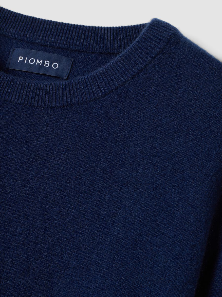 Navy pure cashmere jumper, regular fit_1