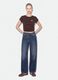 T-shirt marrone in puro cotone a girocollo con scritta_1