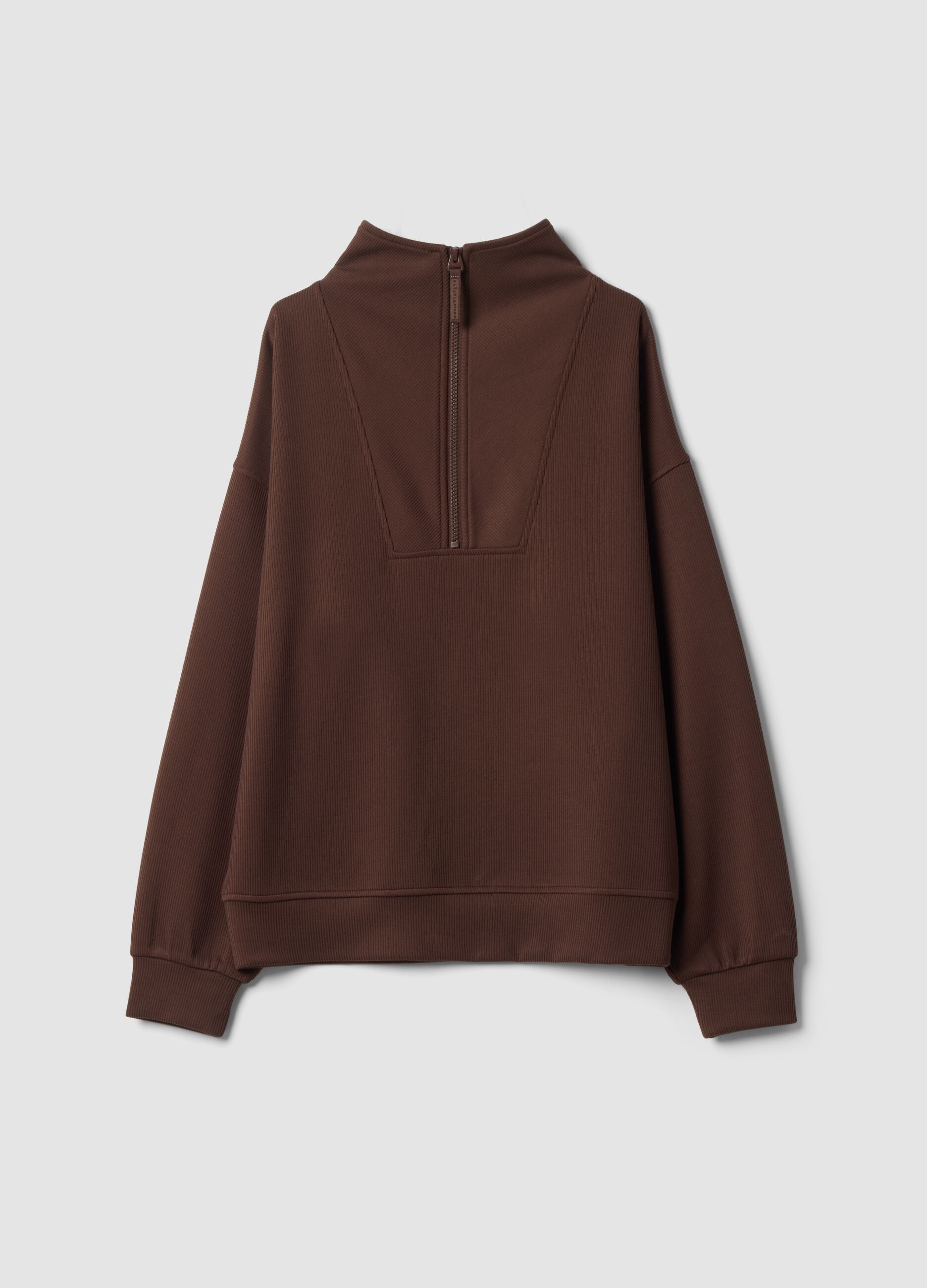 Brown stretch modal crew-neck sweatshirt ALTAVIA STUDIO