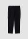 Pantaloni cargo neri in cotone elasticizzato slim fit_5