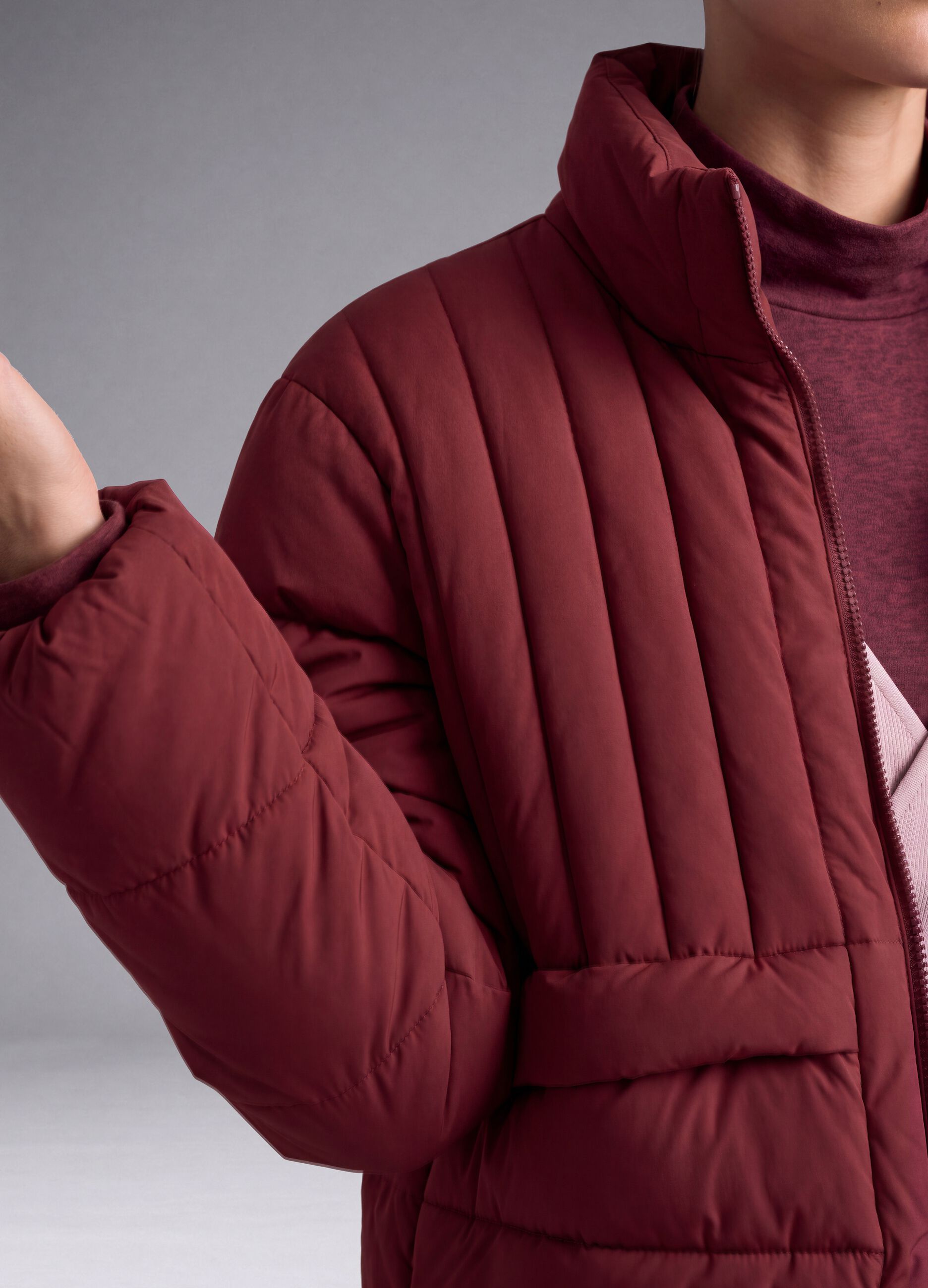 Red padded jacket with zip and high neck ALTAVIA STUDIO