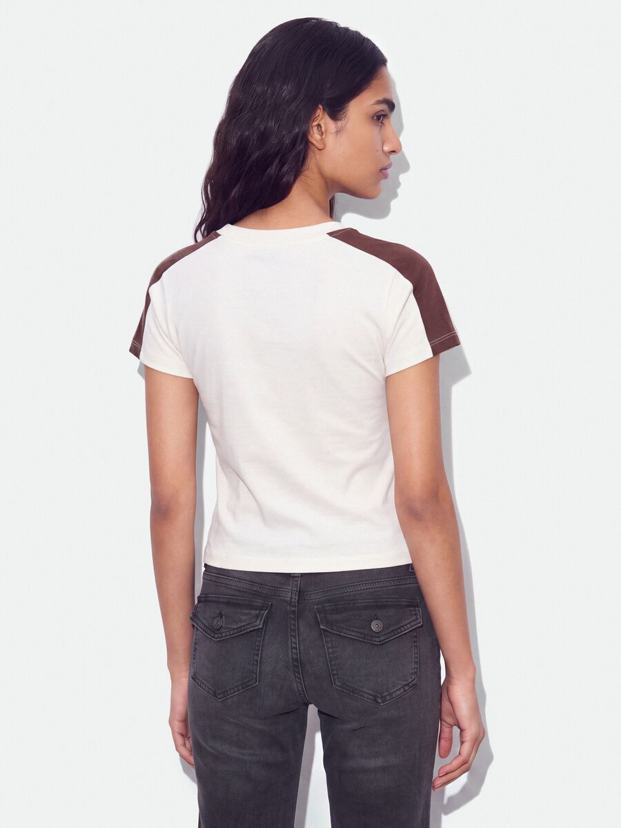 White pure cotton crew-neck T-shirt with Detroit print_2