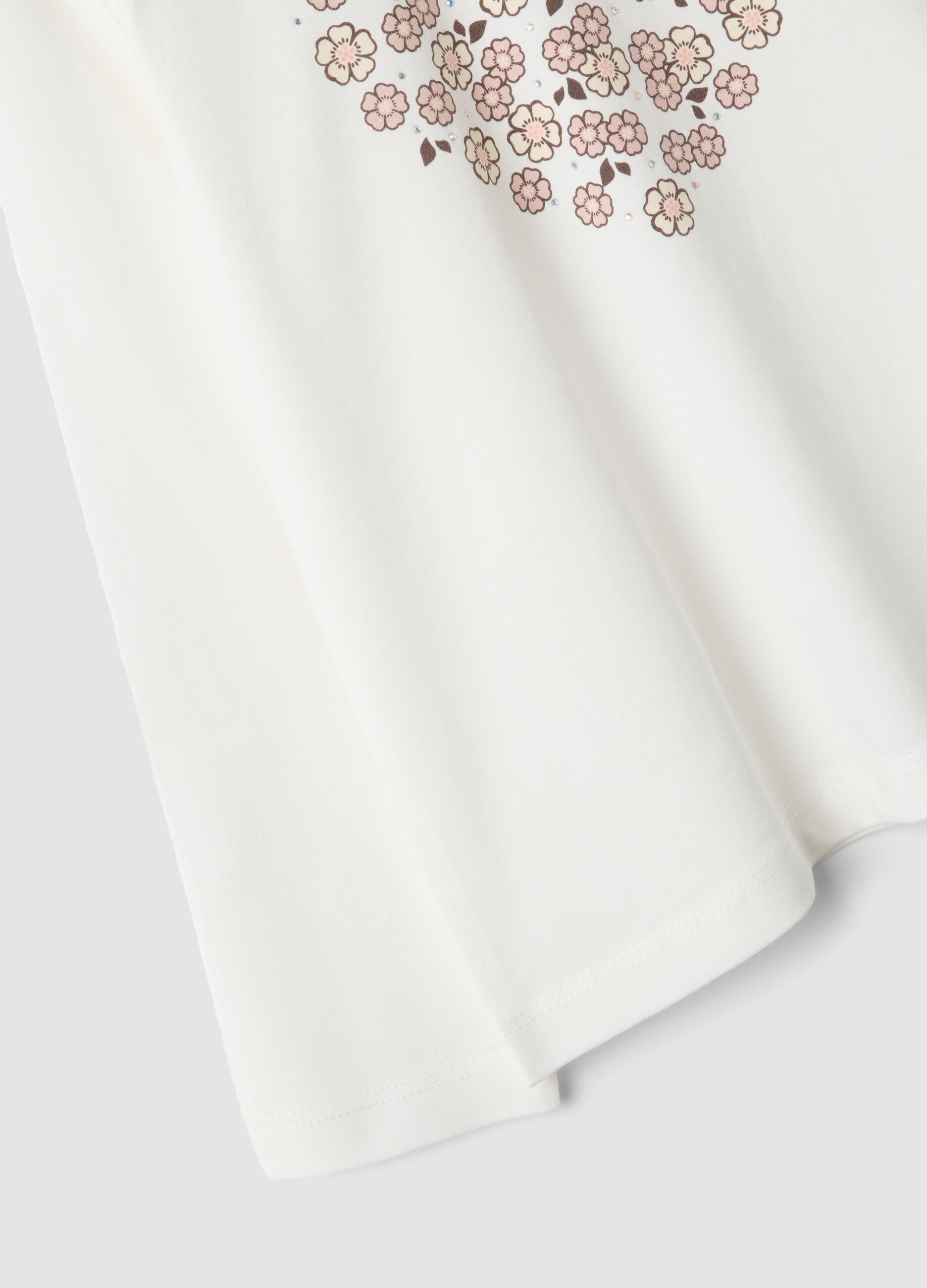 T-shirt bianca in puro cotone organico con girocollo