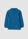 Blue organic cotton polo neck T-shirt_1