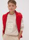 Beige pure organic cotton T-shirt with college print for boys_0