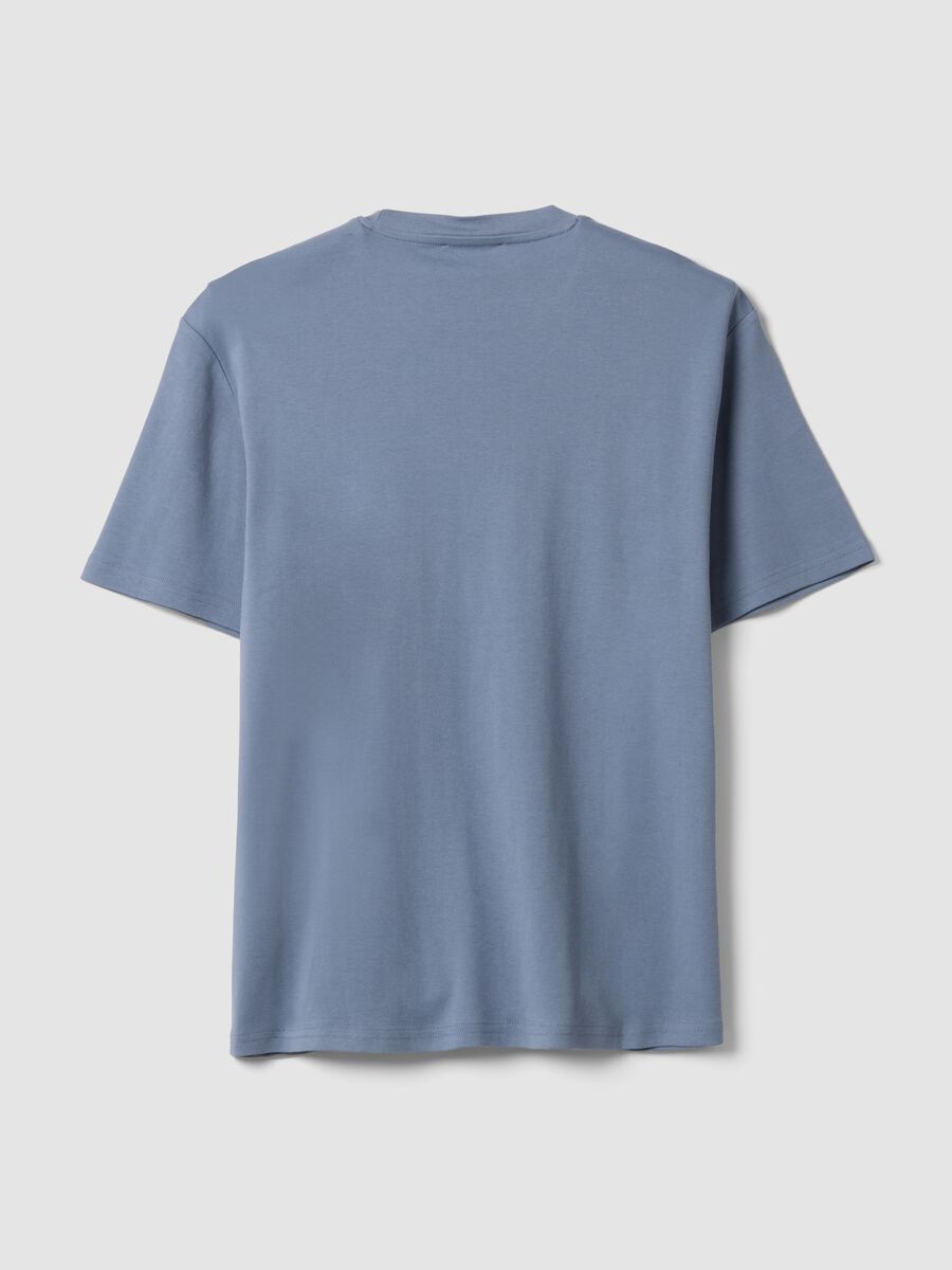 تيشيرت The Iconic Tee أزرق من قطن خالص بأكمام قصيرة وقصّة مريحة_6