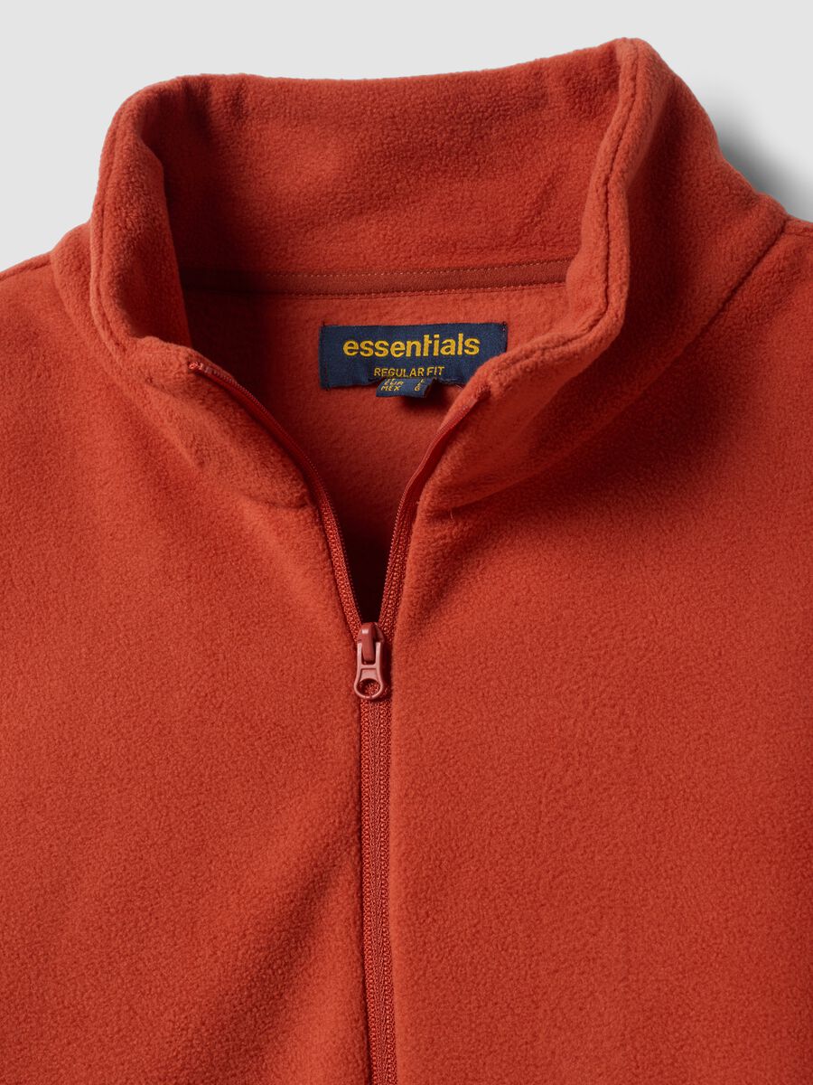Red regular-fit half-zip fleece sweatshirt_2