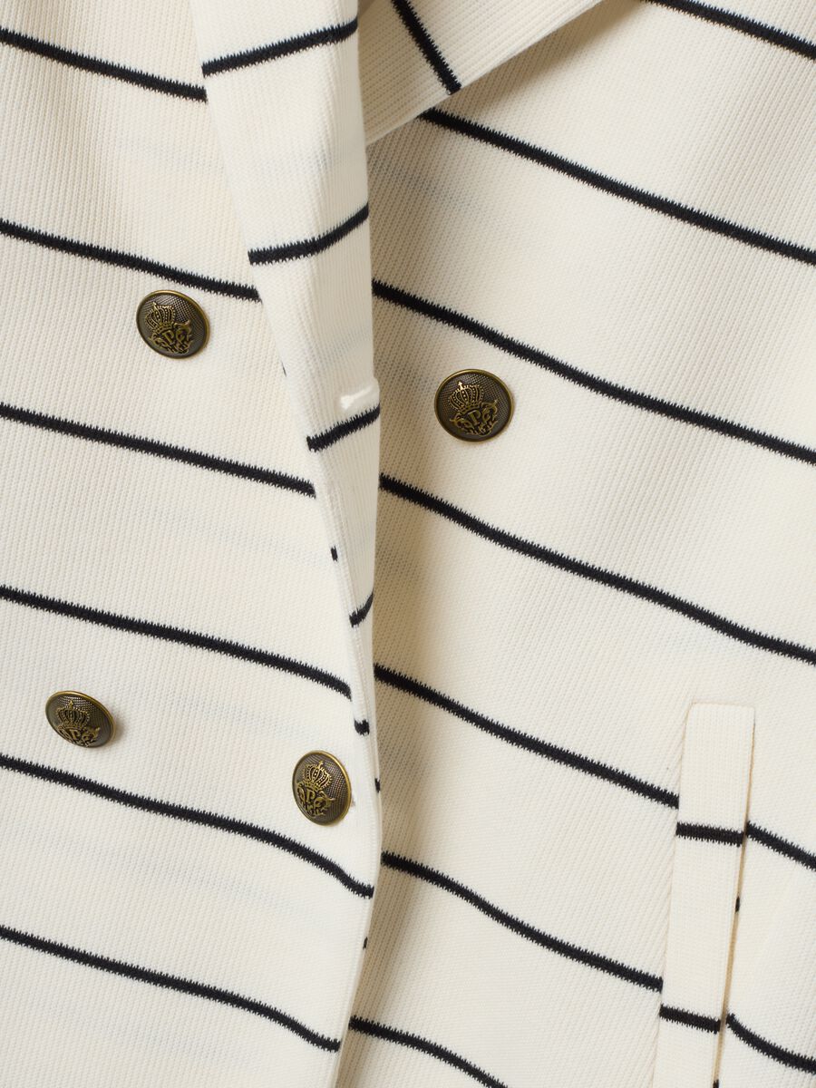 White striped regular-fit double-breasted blazer with classic lapel_5
