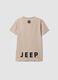 T-shirt beige in puro cotone con stampa fronte e retro_2