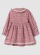 Red dress with pure cotton gingham collar_1