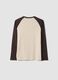 Beige long-sleeve crew-neck T-shirt in pure cotton_1
