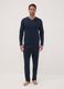 Blue pure organic cotton V-neck pyjamas_0