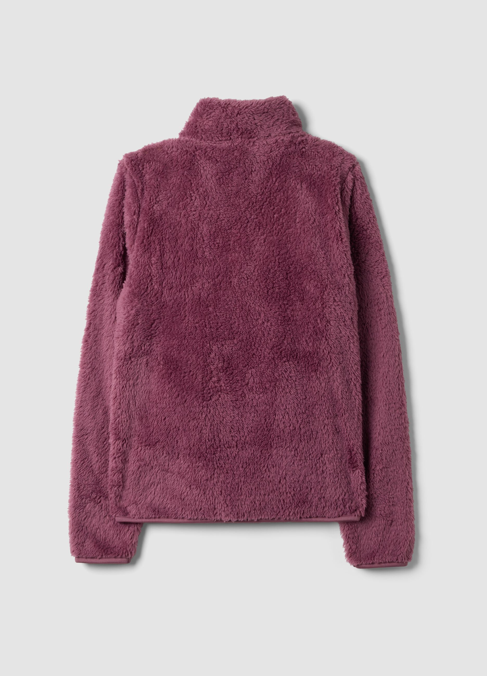 Felpa viola malva con girocollo e zip regular fit