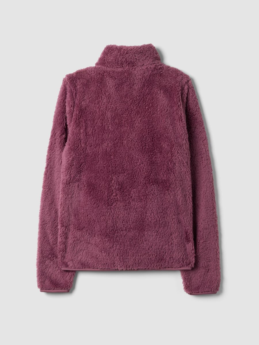 Mauve purple crew-neck zip sweatshirt, regular fit_1