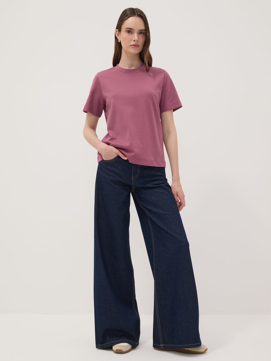 The Iconic Tee relaxed-fit pink pure cotton short-sleeve T-shirt_1
