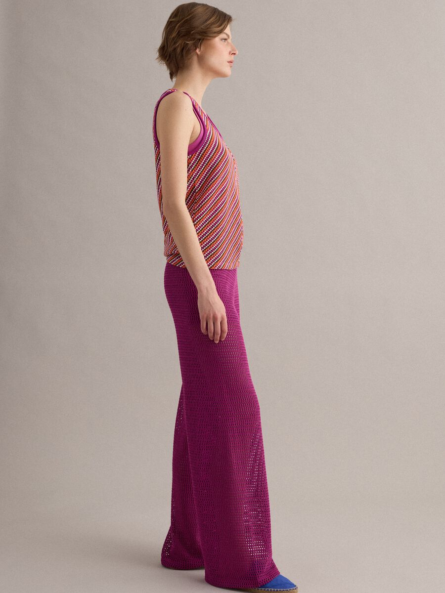 Multicolour crochet tank top in stretch fabric, regular fit_1
