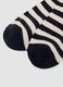 Calzini blu in cotone organico elasticizzato a righe_2