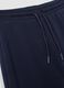 Pantaloni blu wide leg in tessuto fleece elasticizzato_2