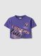 Girls' Stretch Cotton Purple Boxy Fit Lakers T-shirt_0