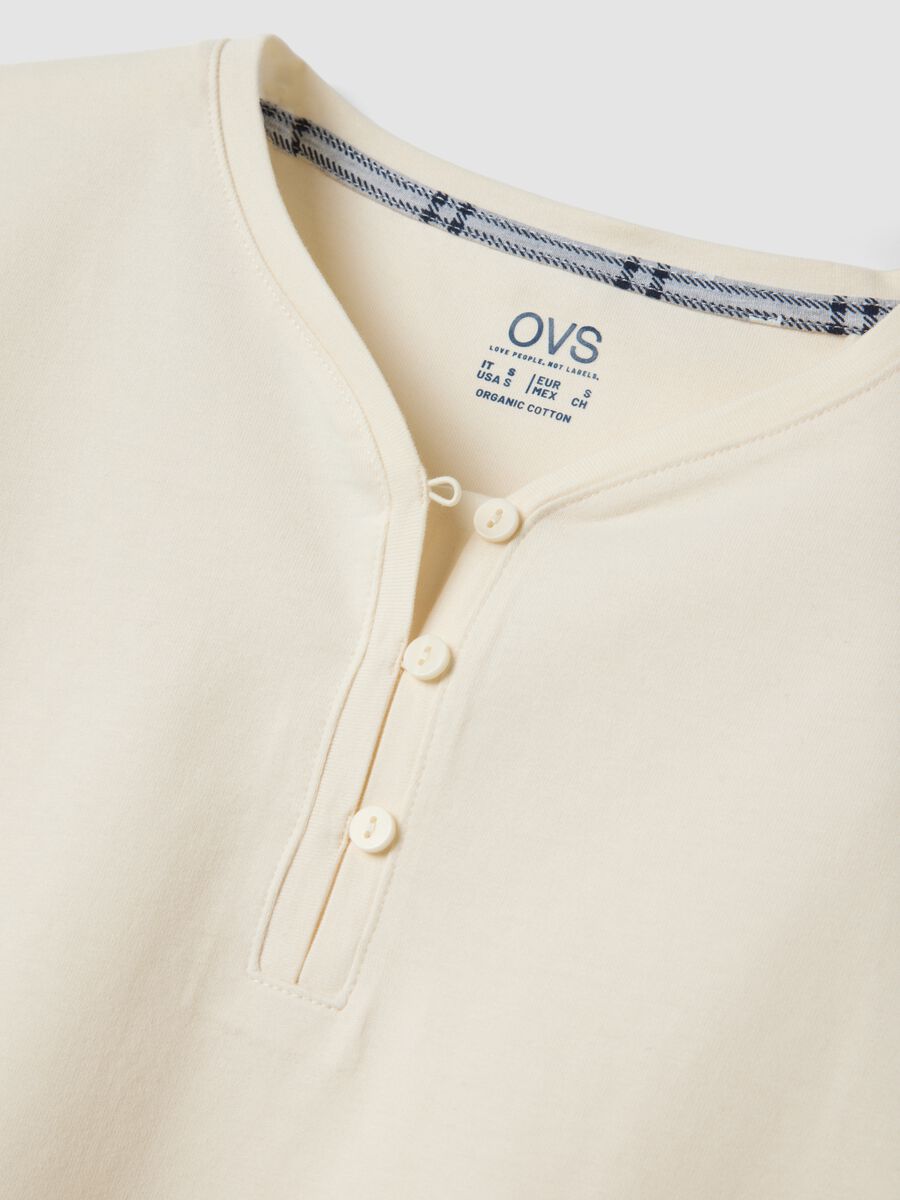 Beige pure organic cotton crew-neck pyjamas_5