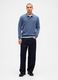 Blue wool and polyamide blend pullover_2