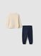 Completo jogging beige in puro cotone con girocollo_1