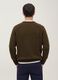 Maglione verde in misto cotone e lana girocollo_3