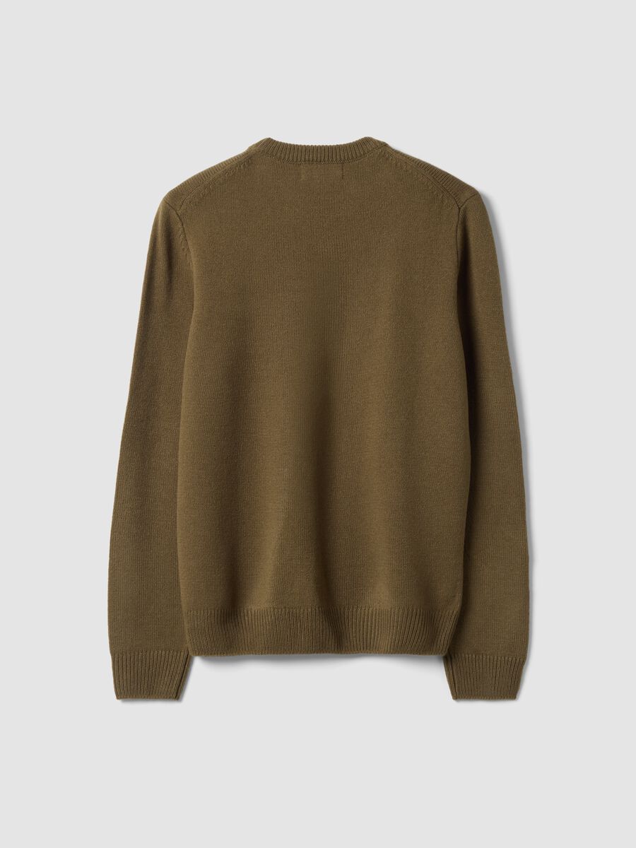 Maglia verde girocollo in jersey knit regular fit_6