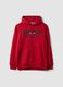 Red cotton-blend hoodie with Chicago Bulls print_4