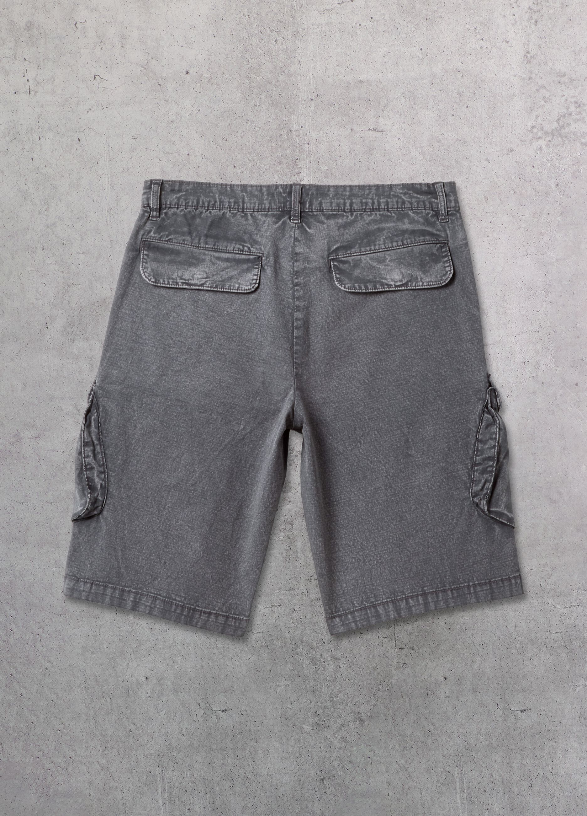 Washed Grey Cargo Shorts
