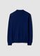 Blue pure merino wool polo jumper with polo collar_6