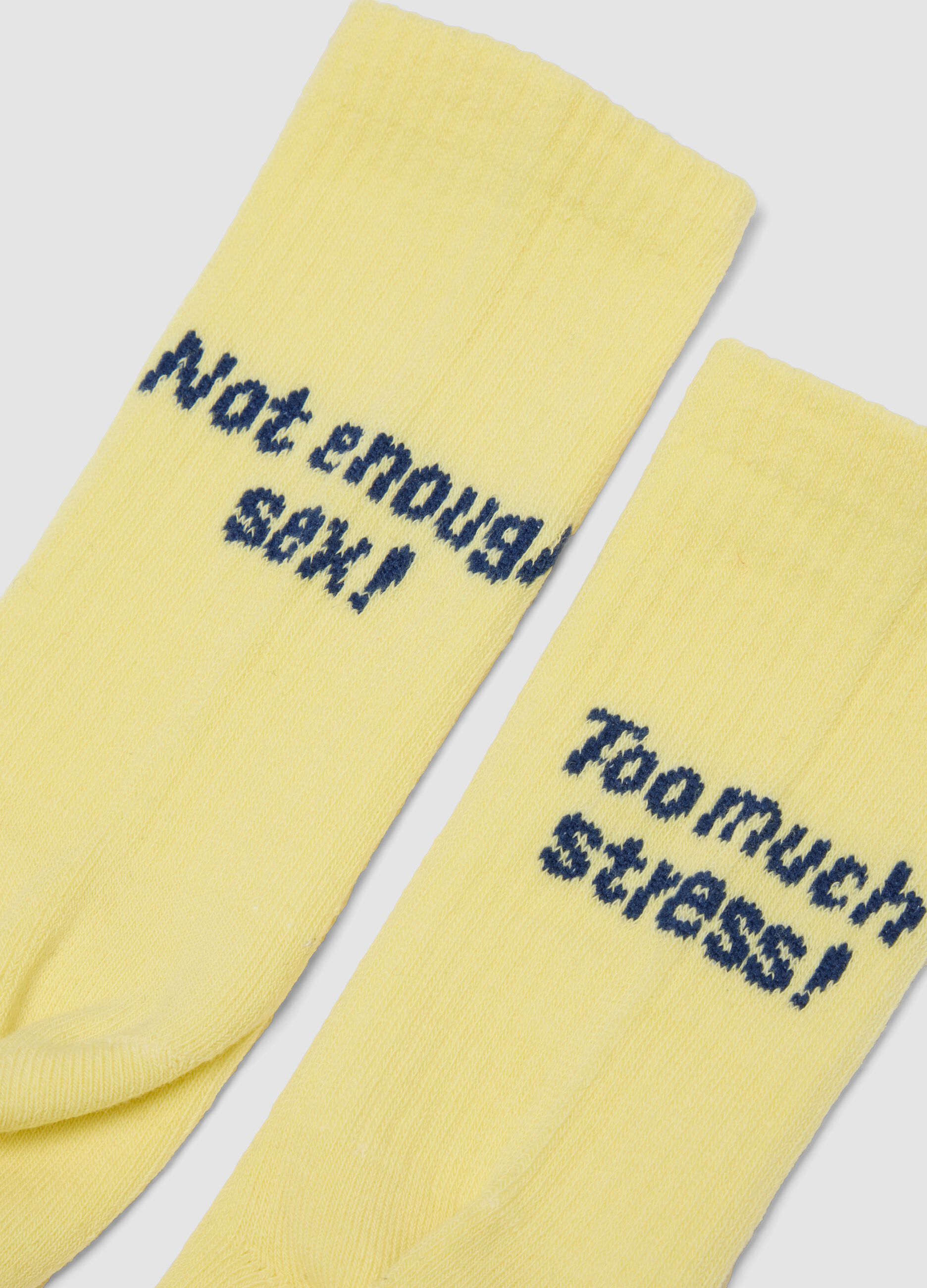 Yellow stretch cotton sports socks