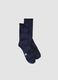 Blue sports socks in stretch cotton_0