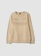 Beige organic cotton crew-neck sweatshirt_0