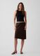 Brown midi skirt in pure viscose with animal print_0