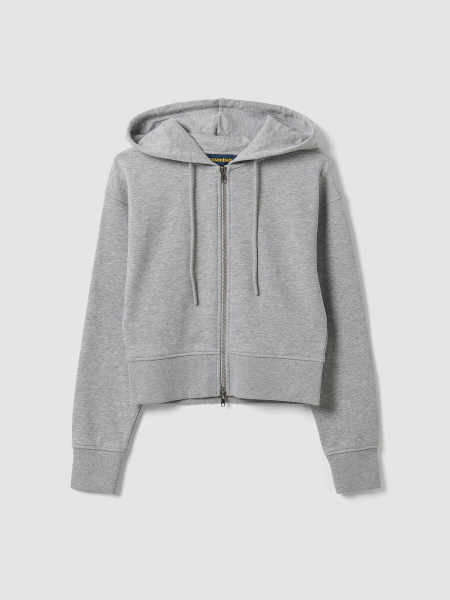 Grey full-zip cotton-blend hoodie, fitted_4