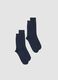 Pack of 2 blue ankle socks in a cotton and cashmere blend_0