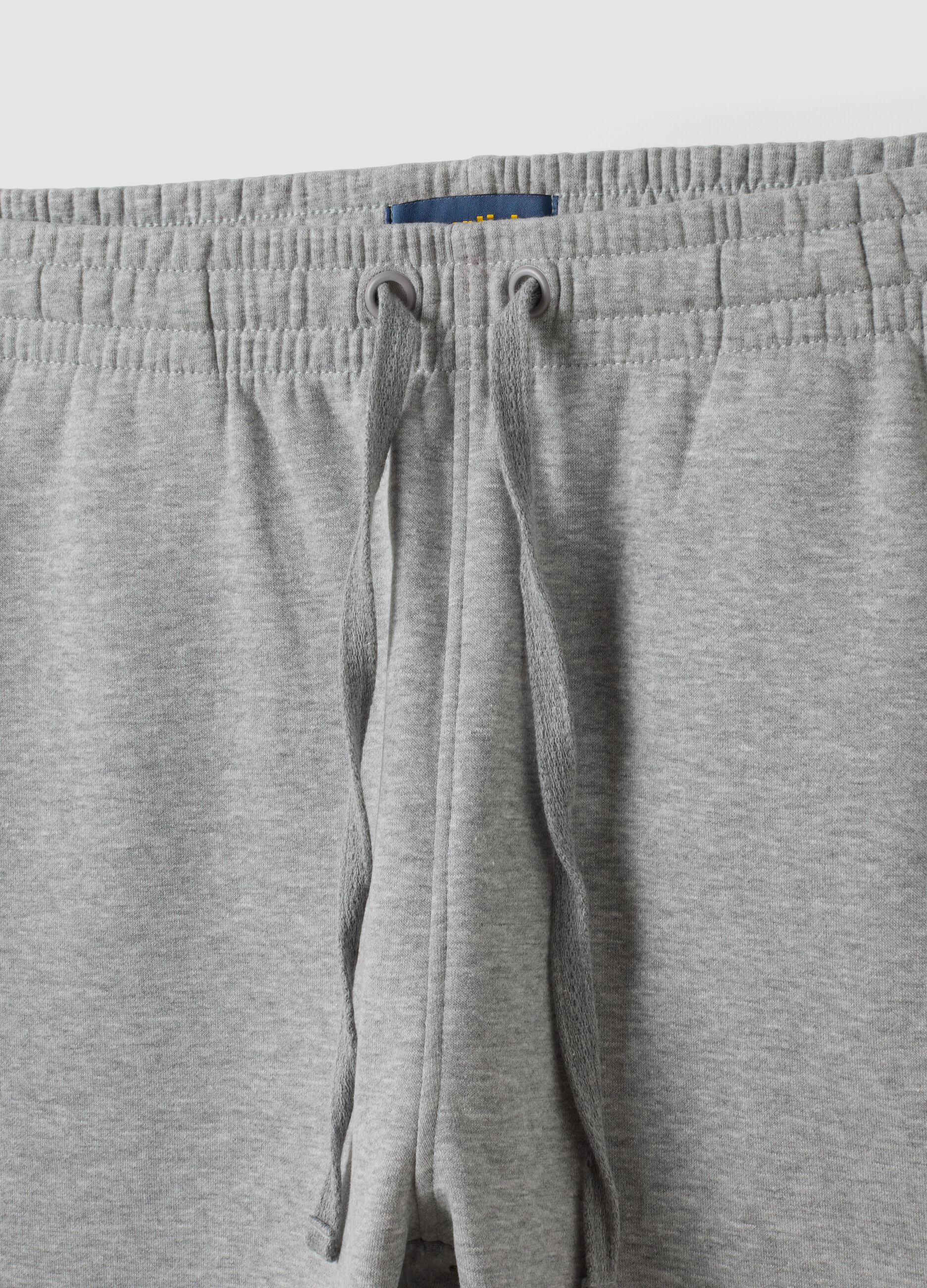 Grey cotton-blend shorts with elasticated waistband, regular fit