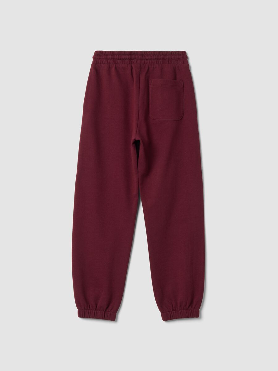 Purple cotton and viscose blend jogger trousers_1