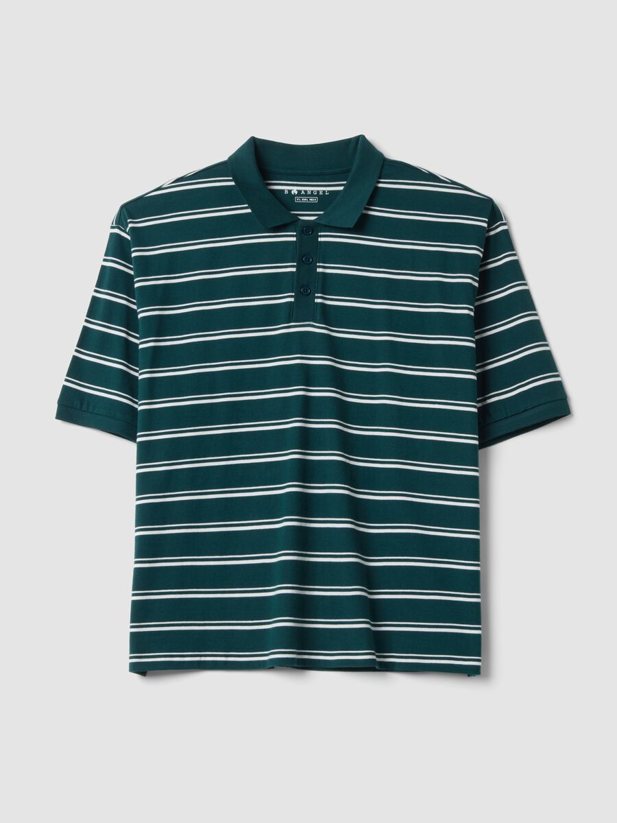 Polo verde in puro cotone a righe regular fit_4