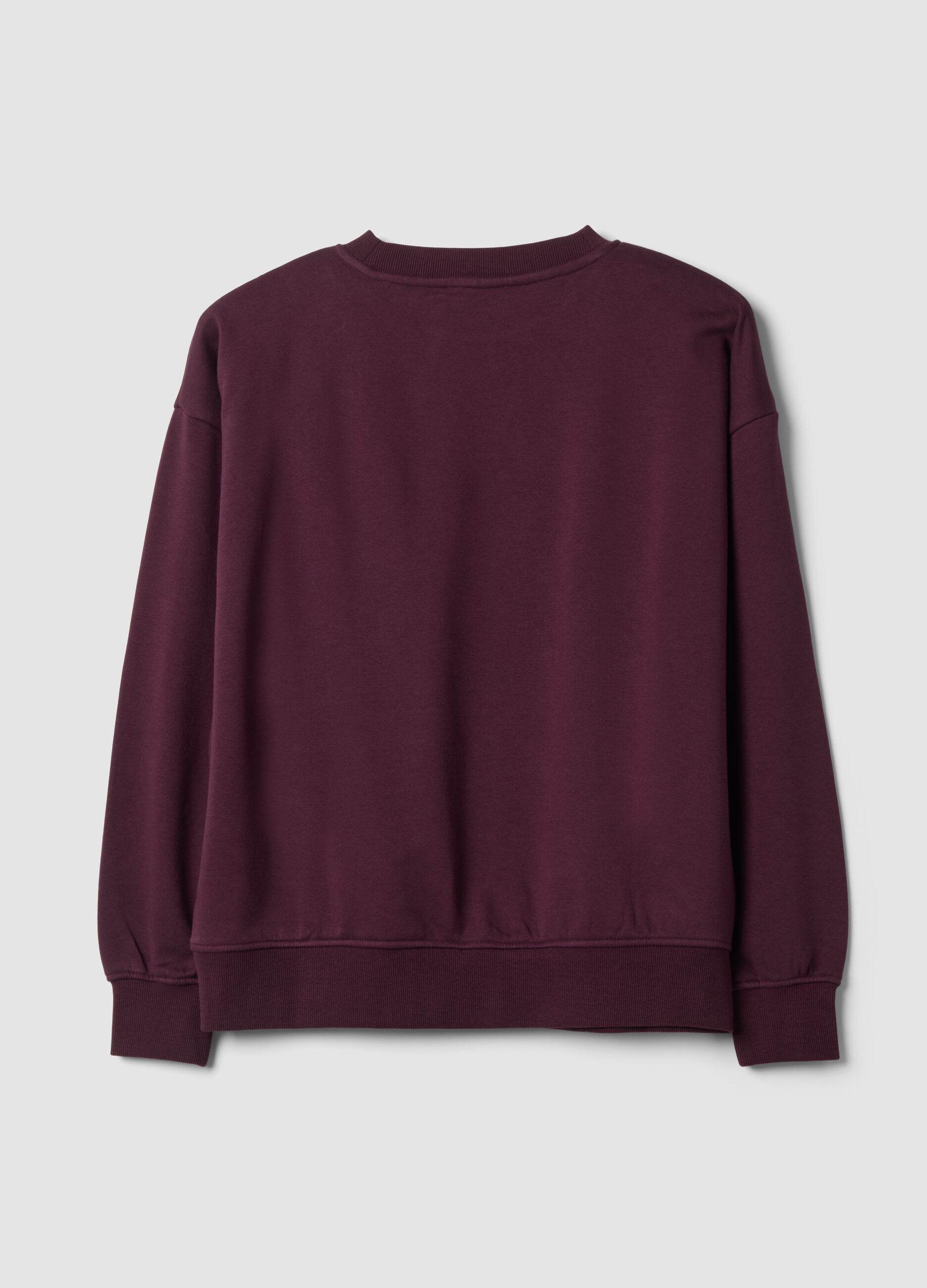 Purple cotton-blend crew-neck sweatshirt