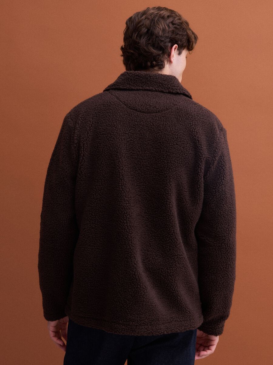 Brown regular-fit sweatshirt with collar_3