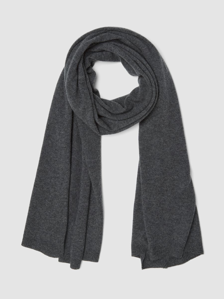 Grey pure cashmere scarf_0