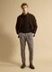 Grey regular-fit stretch viscose trousers_0
