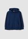 Felpa blu navy in puro cotone organico con girocollo_0