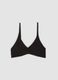 Black organic stretch cotton triangle bra_4