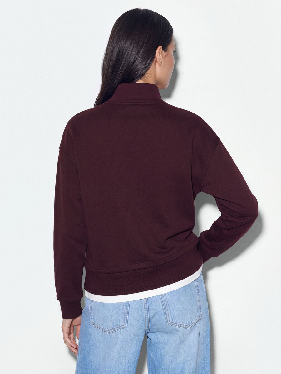 Half-zip viola in misto cotone a strati regular fit_3