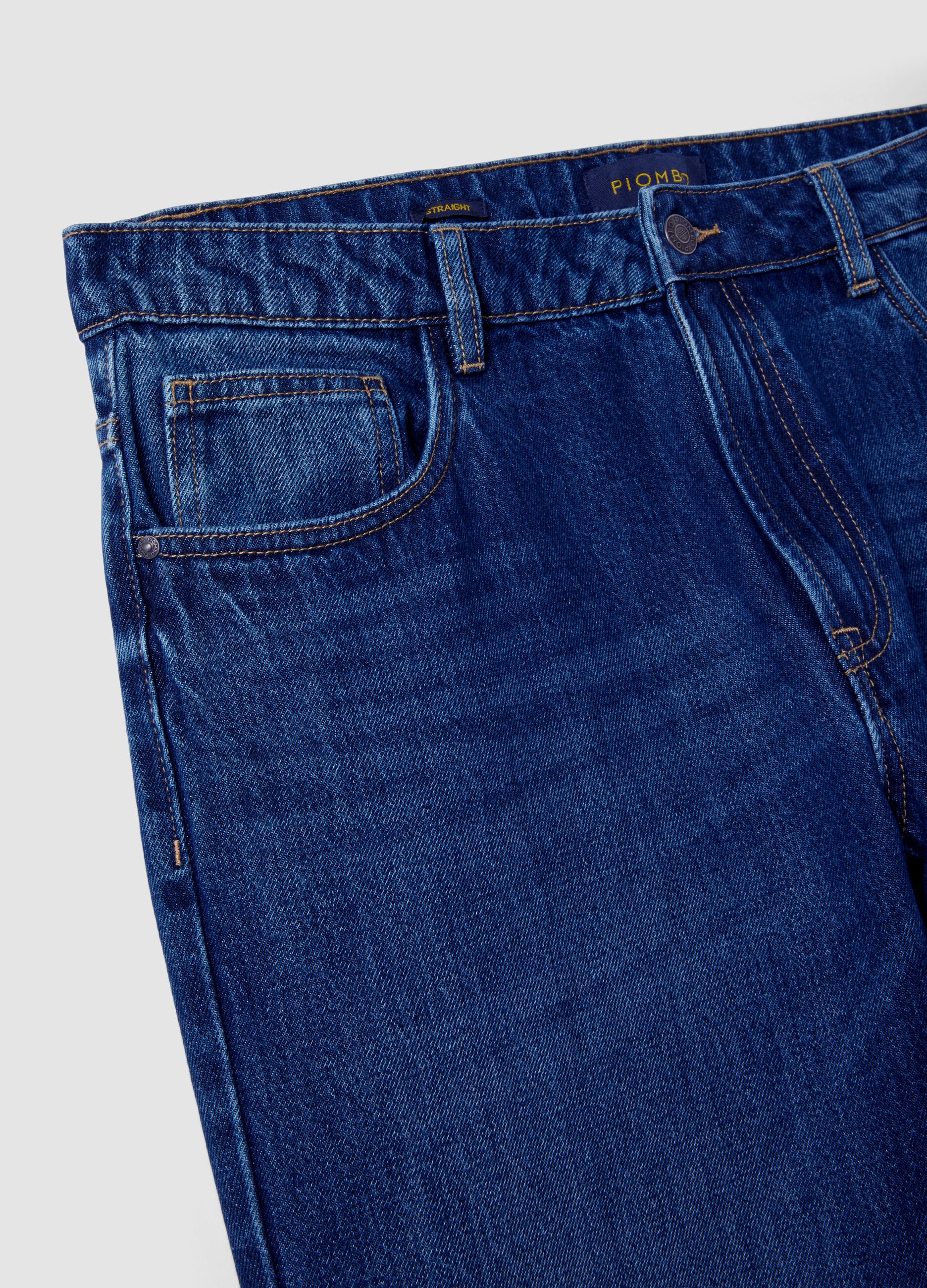 Jeans blu in puro cotone straight fit