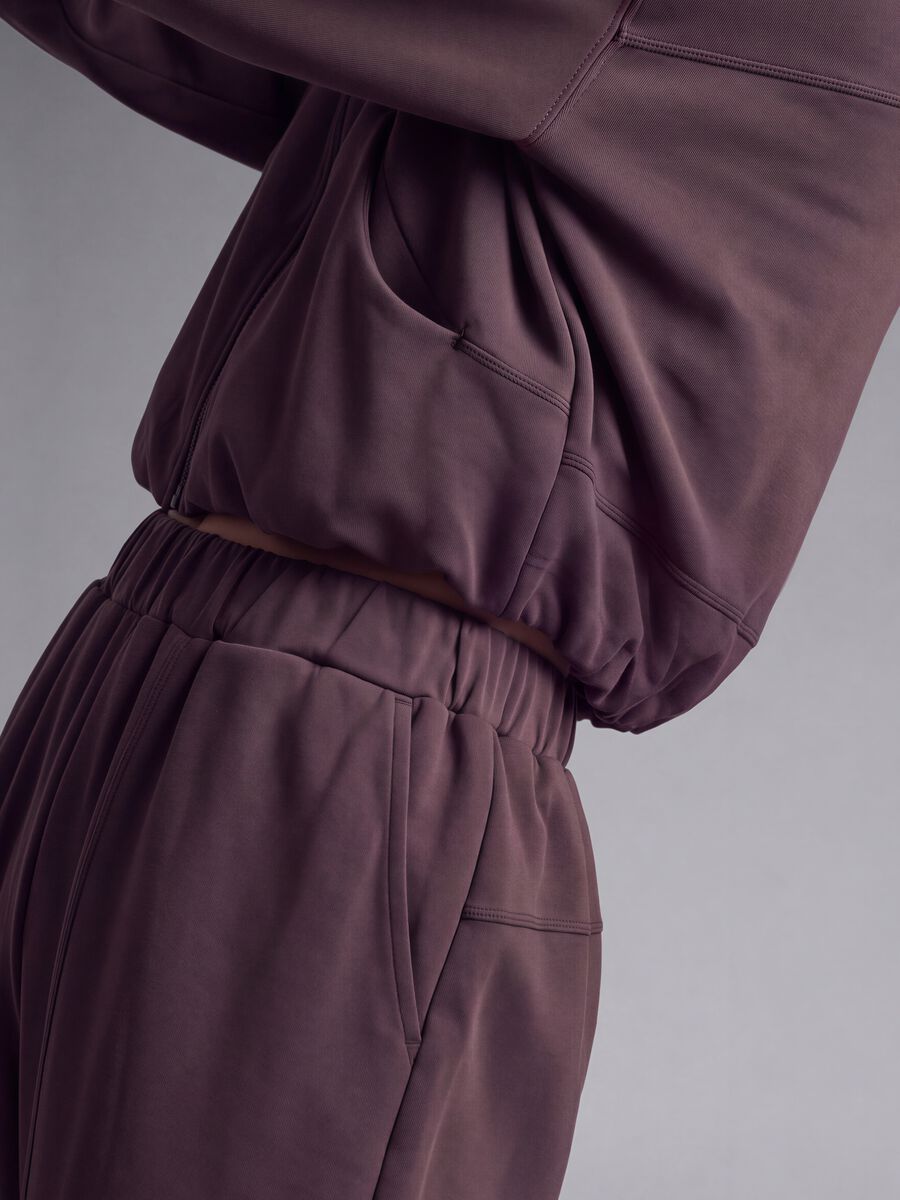 Cropped purple full-zip soft-touch jacket with stand-up collar ALTAVIA STUDIO_4